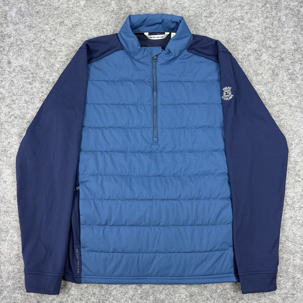 PETER MILLAR Weld Hybrid Half-Zip Jacket Evans Scholars Medium Navy Blue